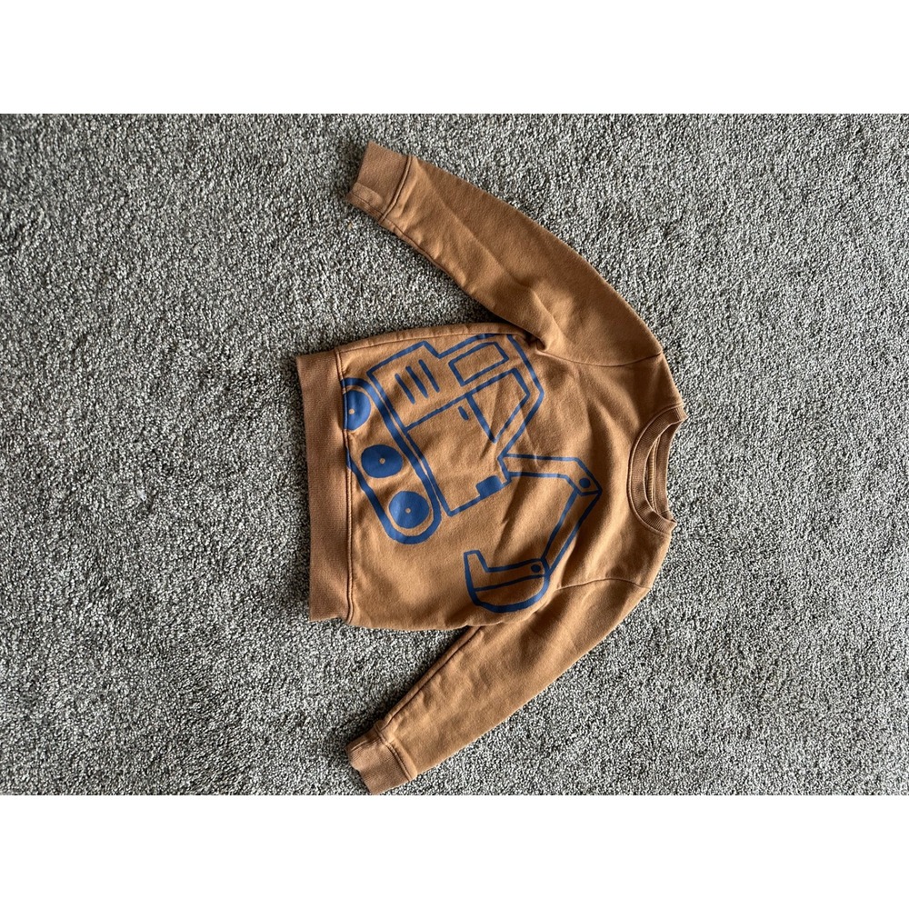 Cat & Jack Boys Brown Excavator Graphic Fleece Sweatshirt 5T